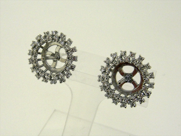 Photo1: K18WG　DIA  EARRING