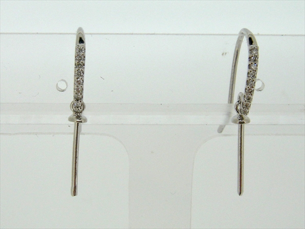 Photo1: K18WG　DIA  EARRING