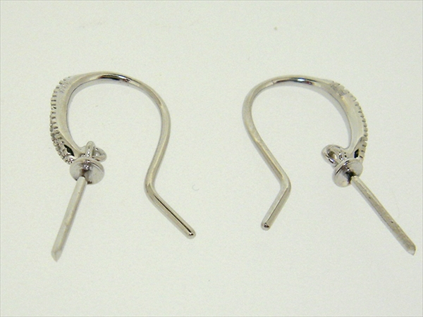 Photo1: K18WG　DIA  EARRING