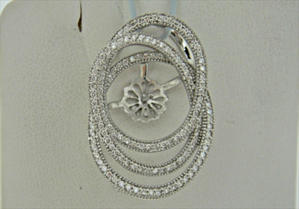 Photo1: K18WG DIA PENDANT