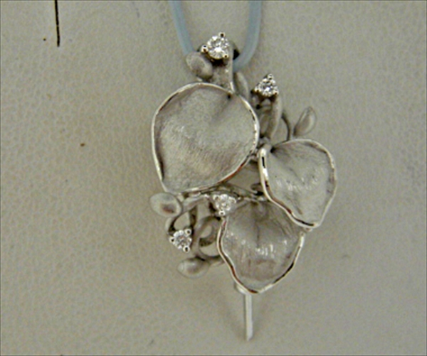 Photo1: K18WG DIA PENDANT
