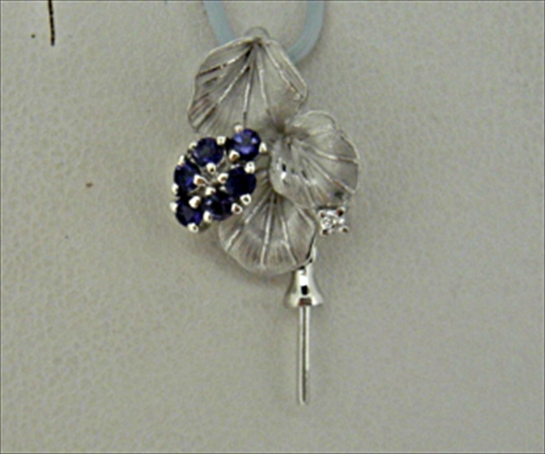 Photo1: K18WG IOLITE/DIA PENDANT