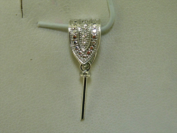 Photo1: K18WG DIA PENDANT